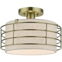 55117-01 1 Light Antique Brass Medium Semi-Flush-Lighting LumensSemi Flush