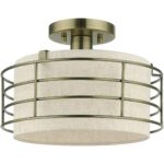 55117-01 1 Light Antique Brass Medium Semi-Flush-Lighting LumensSemi Flush