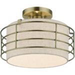 55117-01 1 Light Antique Brass Medium Semi-Flush-Lighting LumensSemi Flush