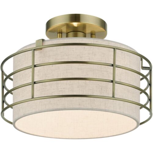 55117-01 1 Light Antique Brass Medium Semi-Flush-Lighting LumensSemi Flush