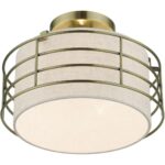 55117-01 1 Light Antique Brass Medium Semi-Flush-Lighting LumensSemi Flush