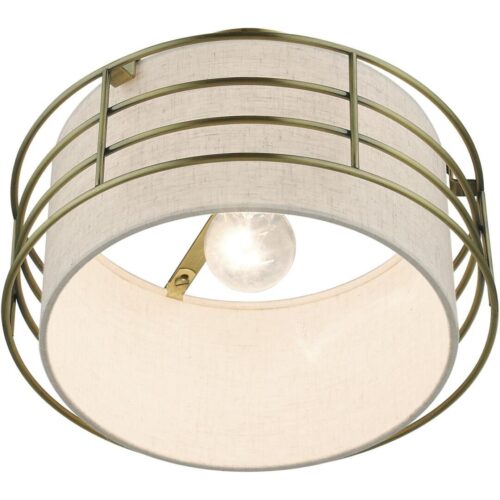 55117-01 1 Light Antique Brass Medium Semi-Flush-Lighting LumensSemi Flush