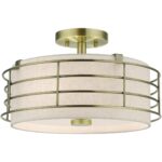 55118-01 3 Light Antique Brass Large Semi-Flush-Lighting LumensSemi Flush