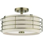 55118-01 3 Light Antique Brass Large Semi-Flush-Lighting LumensSemi Flush