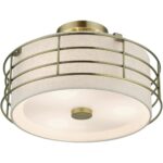 55118-01 3 Light Antique Brass Large Semi-Flush-Lighting LumensSemi Flush