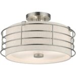 55118-91 3 Light Brushed Nickel Large Semi-Flush-Lighting LumensSemi Flush