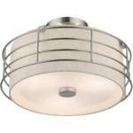 55118-91 3 Light Brushed Nickel Large Semi-Flush-Lighting LumensSemi Flush