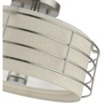 55118-91 3 Light Brushed Nickel Large Semi-Flush-Lighting LumensSemi Flush