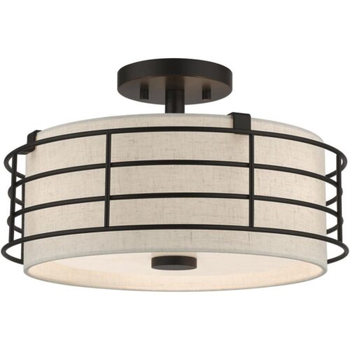 55118-92 3 Light English Bronze Large Semi-Flush-Lighting LumensSemi Flush