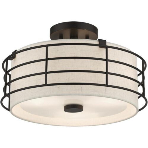 55118-92 3 Light English Bronze Large Semi-Flush-Lighting LumensSemi Flush