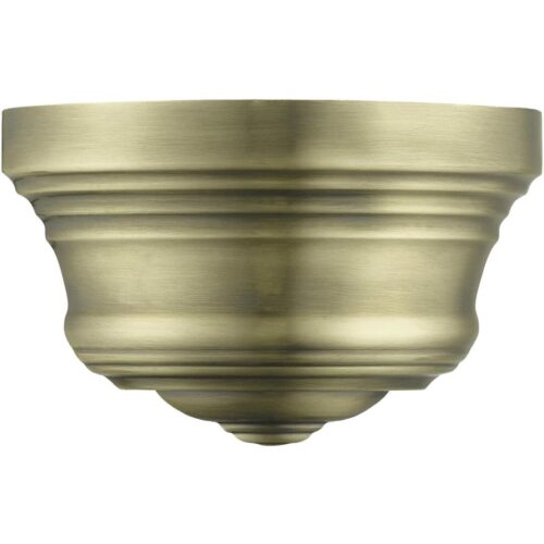 55908-01 1 Light Antique Brass Bell ADA Sconce with Shiny White Finish Inside-Lighting LumensWall Sconces