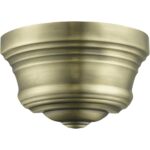 55908-01 1 Light Antique Brass Bell ADA Sconce with Shiny White Finish Inside-Lighting LumensWall Sconces