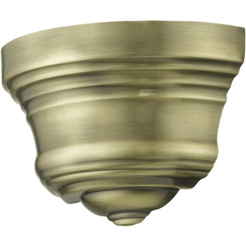 55908-01 1 Light Antique Brass Bell ADA Sconce with Shiny White Finish Inside-Lighting LumensWall Sconces