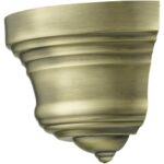 55908-01 1 Light Antique Brass Bell ADA Sconce with Shiny White Finish Inside-Lighting LumensWall Sconces