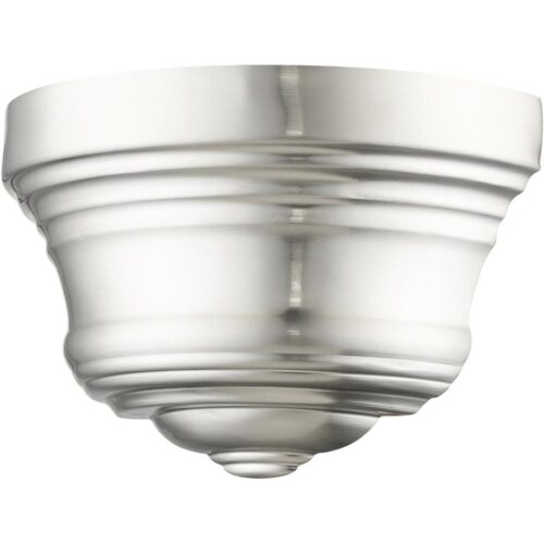 55908-91 1 Light Brushed Nickel ADA Sconce with Gold Finish Inside-Lighting LumensWall Sconces