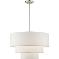 55914-91 4 Light Brushed Nickel Pendant Chandelier-Lighting LumensChandeliers