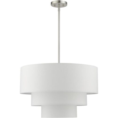 55914-91 4 Light Brushed Nickel Pendant Chandelier-Lighting LumensChandeliers