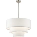 55914-91 4 Light Brushed Nickel Pendant Chandelier-Lighting LumensChandeliers