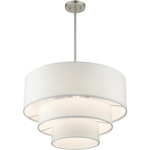 55914-91 4 Light Brushed Nickel Pendant Chandelier-Lighting LumensChandeliers