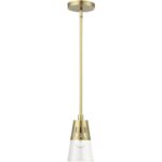 56451-08 1 Light Natural Brass Mini Pendant-Lighting LumensPendant Lights