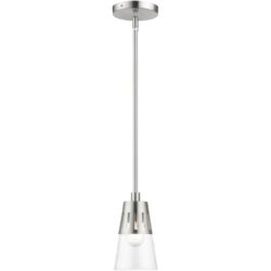 56451-91 1 Light Brushed Nickel Mini Pendant-Lighting LumensPendant Lights