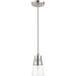 56451-91 1 Light Brushed Nickel Mini Pendant-Lighting LumensPendant Lights