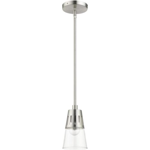 56451-91 1 Light Brushed Nickel Mini Pendant-Lighting LumensPendant Lights