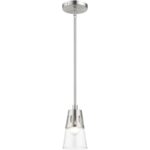 56451-91 1 Light Brushed Nickel Mini Pendant-Lighting LumensPendant Lights