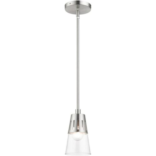 56451-91 1 Light Brushed Nickel Mini Pendant-Lighting LumensPendant Lights