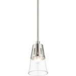 56451-91 1 Light Brushed Nickel Mini Pendant-Lighting LumensPendant Lights