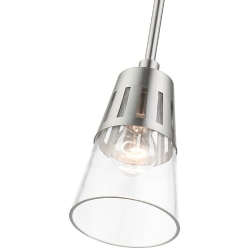 56451-91 1 Light Brushed Nickel Mini Pendant-Lighting LumensPendant Lights