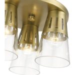 56454-08 3 Light Natural Brass Flush Mount-Lighting LumensBath/Flush Mounts