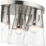 56454-91 3 Light Brushed Nickel Flush Mount-Lighting LumensBath/Flush Mounts