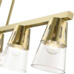 56455-08 5 Light Natural Brass Large Linear Chandelier-Lighting LumensChandeliers