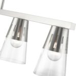 56455-91 5 Light Brushed Nickel Large Linear Chandelier-Lighting LumensChandeliers