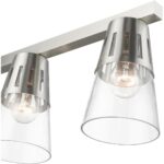 56455-91 5 Light Brushed Nickel Large Linear Chandelier-Lighting LumensChandeliers