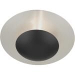 56570-04 2 Light Black Large Semi-Flush/ Wall Sconce with Brushed Nickel Reflector Backplate-Lighting LumensSemi Flush