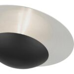 56570-04 2 Light Black Large Semi-Flush/ Wall Sconce with Brushed Nickel Reflector Backplate-Lighting LumensSemi Flush