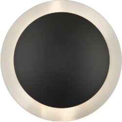 56571-04 2 Light Black Medium Semi-Flush/ Wall Sconce with Brushed Nickel Reflector Backplate-Lighting LumensSemi Flush