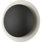 56571-04 2 Light Black Medium Semi-Flush/ Wall Sconce with Brushed Nickel Reflector Backplate-Lighting LumensSemi Flush