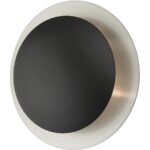 56571-04 2 Light Black Medium Semi-Flush/ Wall Sconce with Brushed Nickel Reflector Backplate-Lighting LumensSemi Flush