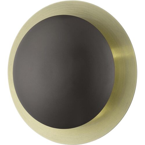 56571-92 2 Light English Bronze Medium Semi-Flush/ Wall Sconce with Antique Brass Reflector Backplate-Lighting LumensSemi Flush