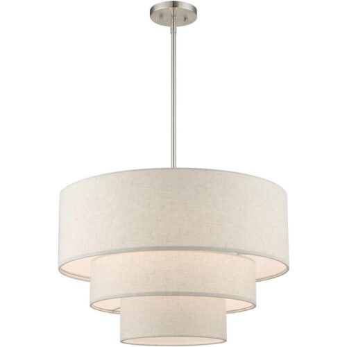 57484-91 4 Light Brushed Nickel Pendant Chandelier-Lighting LumensChandeliers