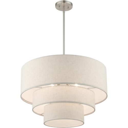 57484-91 4 Light Brushed Nickel Pendant Chandelier-Lighting LumensChandeliers