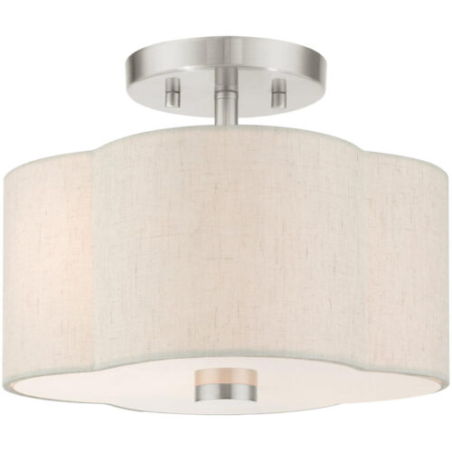 58061-91 2 Light Brushed Nickel Semi Flush-Lighting LumensSemi Flush