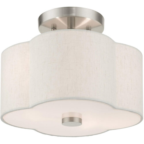 58061-91 2 Light Brushed Nickel Semi Flush-Lighting LumensSemi Flush