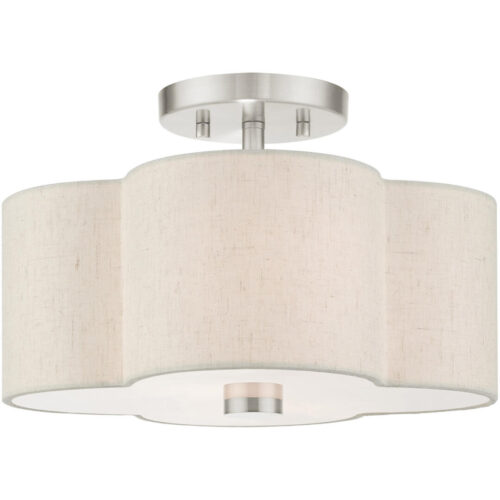 58062-91 2 Light Brushed Nickel Semi Flush-Lighting LumensSemi Flush