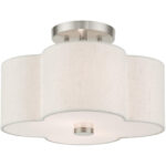 58062-91 2 Light Brushed Nickel Semi Flush-Lighting LumensSemi Flush