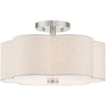 58063-91 3 Light Brushed Nickel Semi Flush-Lighting LumensSemi Flush