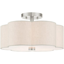 58063-91 3 Light Brushed Nickel Semi Flush-Lighting LumensSemi Flush